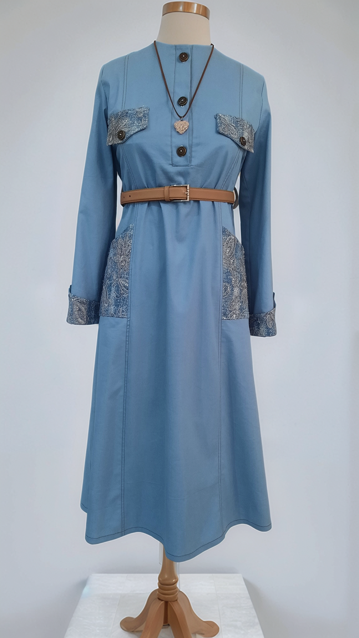 مانتو پیراهنی جین کاغذی دخترانه مهمیس ،مدل سُها