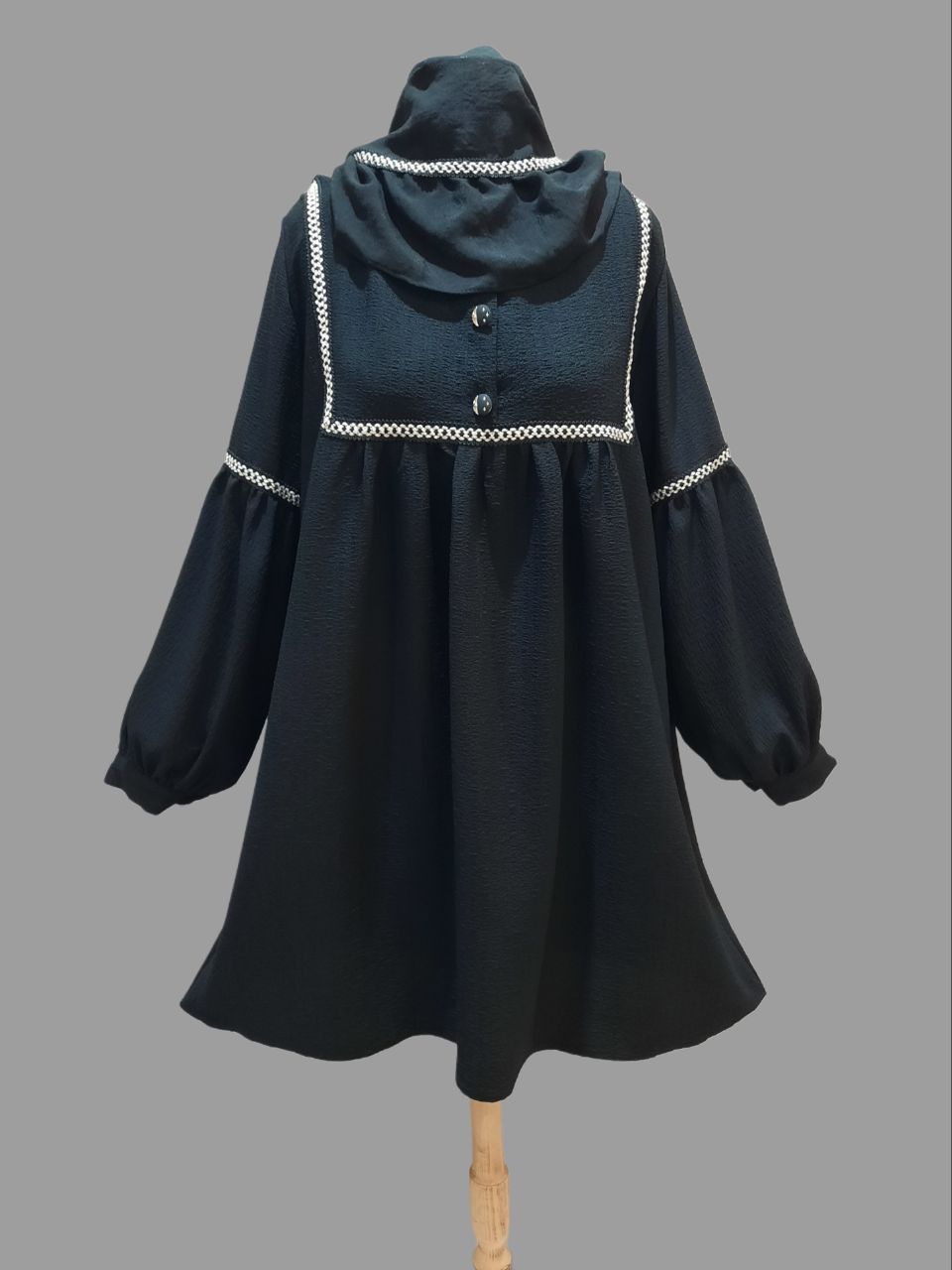 تونیک مشکی بلند دخترانه لنزی مهمیس، مدل نفس